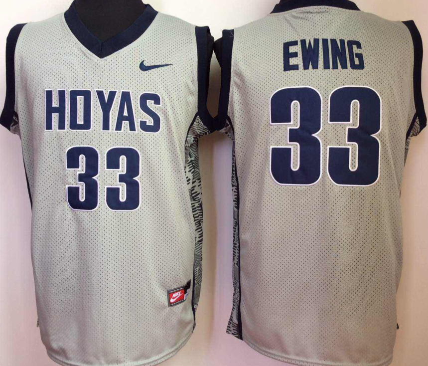 NCAA Men Georgetown Hoyas GRAY #33 ewing->more ncaa teams->NCAA Jersey